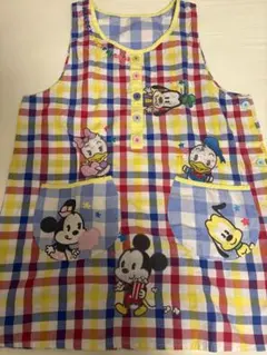 ミッキーマウス チェック柄エプロン