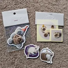 glimmer globe　シール　ステッカー　ねこ　パンチニードル