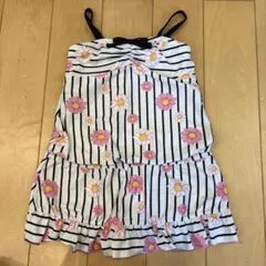 トップバリュ　ワンピース水着 ストライプ 花柄 女の子用　140