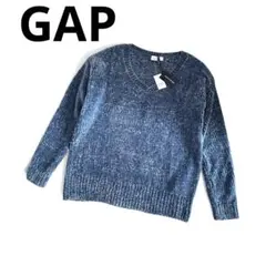新品★GAP/ギャップ　Vネックニット　セーター　長袖 青系　【Mサイズ相当】