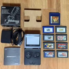 【美品】ゲームボーイアドバンスSP オニキスブラック　箱　説明書 ソフト9本付き