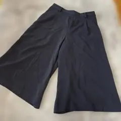 UNIQLO サイドMネイビー紺色キュロットパンツ ゴムウエスト