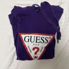 GUESS 紫　パープル　パーカー　フード　ファッション