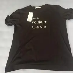【新品タグ付き】ピンキー＆ダイアン 袖デザイン メッセージロゴTシャツ 黒 38のサムネイル