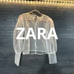 ZARA❣️オーガンザ シアー 長袖ブラウス