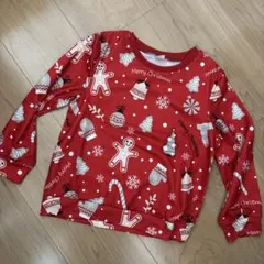 クリスマスプリント トレーナー レッド 6Y