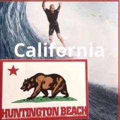 SurfCityハンティントンビーチUS限定激レアCA州ベアーフラッグステッカーのサムネイル