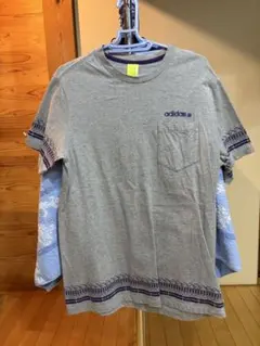 adidas グレー Tシャツ ポケット付き