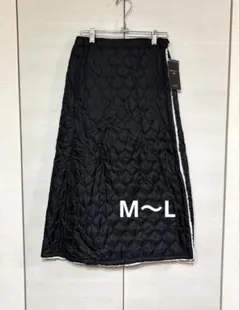 防寒巻きスカート 2way巻きスカート 裏ボアスカート ブラック M〜L