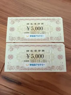 早稲田アカデミー 　株主優待券 10000円分