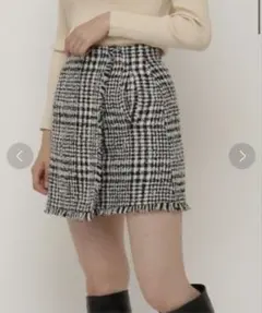 ツイードラップミニスカート
