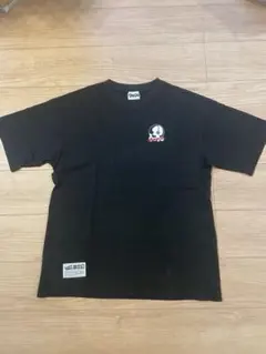 9090 ナインティ バックプリントTシャツ ブラック フェード XL