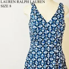 LAUREN RALPH LAUREN 幾何学模様 ノースリーブワンピース 8