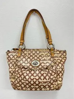 COACH コーチ シグネチャー ハンドバッグ ターンロック ミニトート 美品