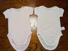 【UNIQLO】コットンメッシュ ボディスーツ 半袖 90サイズ 2枚セット