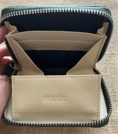 [フロックス] 財布 小銭入れ ファスナー式 ボックス型 本革 メンズ グリーン