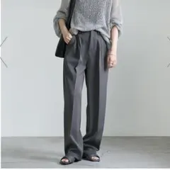 select MOCA ハイウエストセンタープレススラックス　裾上げ済