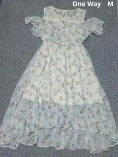 ONE WAY 花柄フレアワンピース Mサイズ