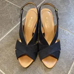 モードエジャコモ カリーノ☆サンダル☆24cm☆ネイビー☆オープントゥ