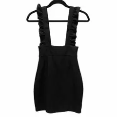 SHEIN フリルショルダー ジャンパースカート 黒 XS ミニ丈