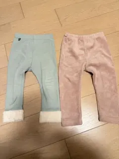 miomolパンツ　裏起毛100cm ミントグリーン &ピンク