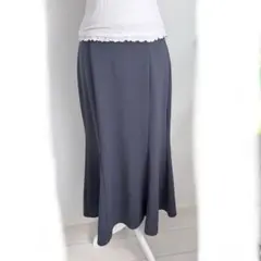 ブルーグレー マーメイド ロングスカート