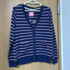 ミニーマウス ストライプカーディガン
