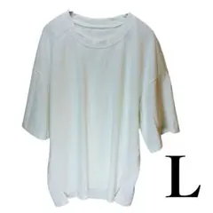 新品タグ付　メンズ tシャツ 半袖 五分袖 無地 ゆったり カットソー L 白