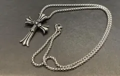 シルバー クロス型ペンダント ネックレス Y2K