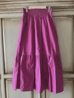 組曲 フレアスカート ロング丈 ピンク S