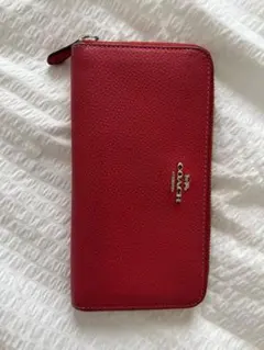 COACH 長財布 レッド ラウンドファスナー