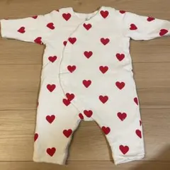 プチバトー ハート柄ロンパース(厚手) 6m/67cm