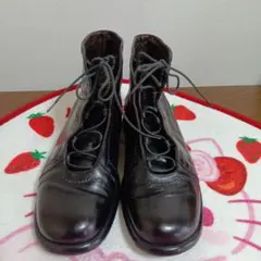 セール　牛革ショートブーツ　35ギャストーンラシアリー 黒 イタリア製