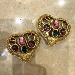 Christian Lacroix ハート イヤリング カラーストーンのサムネイル
