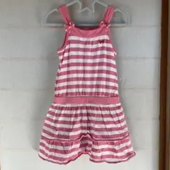 ミキハウス ピンク ストライプ ノースリーブワンピース サイズ110㎝