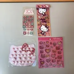 ④当時物　ハローキティ　ぷっくりシール　4点セット　タイルシール