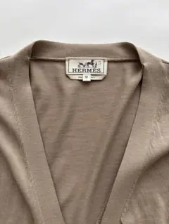 【最高級】HERMÈS レイヤード風 コットンカーディガン ベージュMサイズのサムネイル