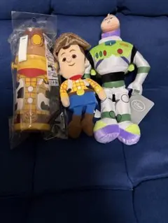 ウッディ・バズ・ライトイヤー ぬいぐるみと水筒3点セット