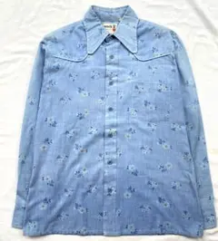 70's Flower pattern Western shirt
