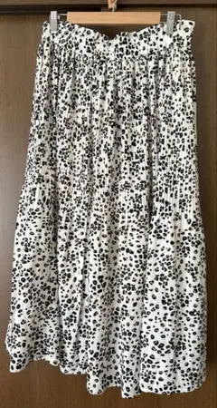 ★サイズ3L★ゆったりたっぷりフリーツ＆ギャザースカート★レオパード柄★