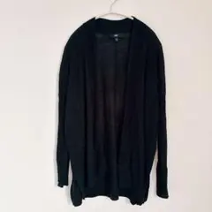 モッシモ カーディガン ショール長袖 XL 黒 大きいサイズ 羽織り ノーカラーのサムネイル