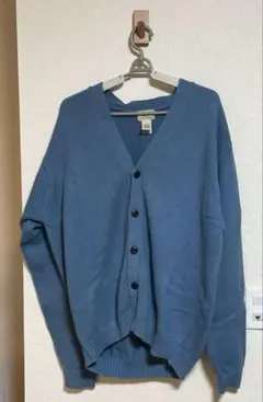 L.L.Bean 100%コットン カーディガン 青