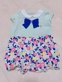 ミキハウス 花柄ロンパース 半袖 70 女の子