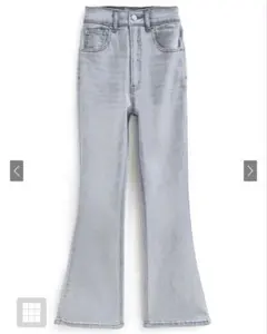 フリージアハイウエストフレアデニムパンツ［cu522］ライトブルー S