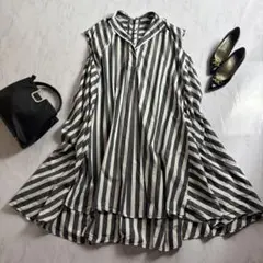 美品　ジャーナルスタンダード　ノースリーブ シャツ ロングワンピース　ストライプ