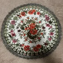 花柄刺繍円形ランチョンマット特別値下げ