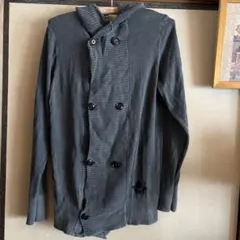 DIESEL グレー フード付き ダブルボタン カーディガン①