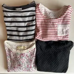 【まとめ売り】女の子 ロンT 4点　80〜90cm