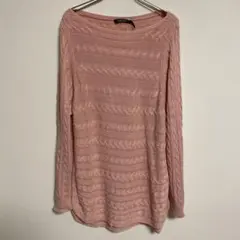 POLO RALPH LAUREN ピンク ケーブルニットチュニック XXL