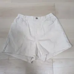 ユニクロ　白　デニム　ショートパンツ　140